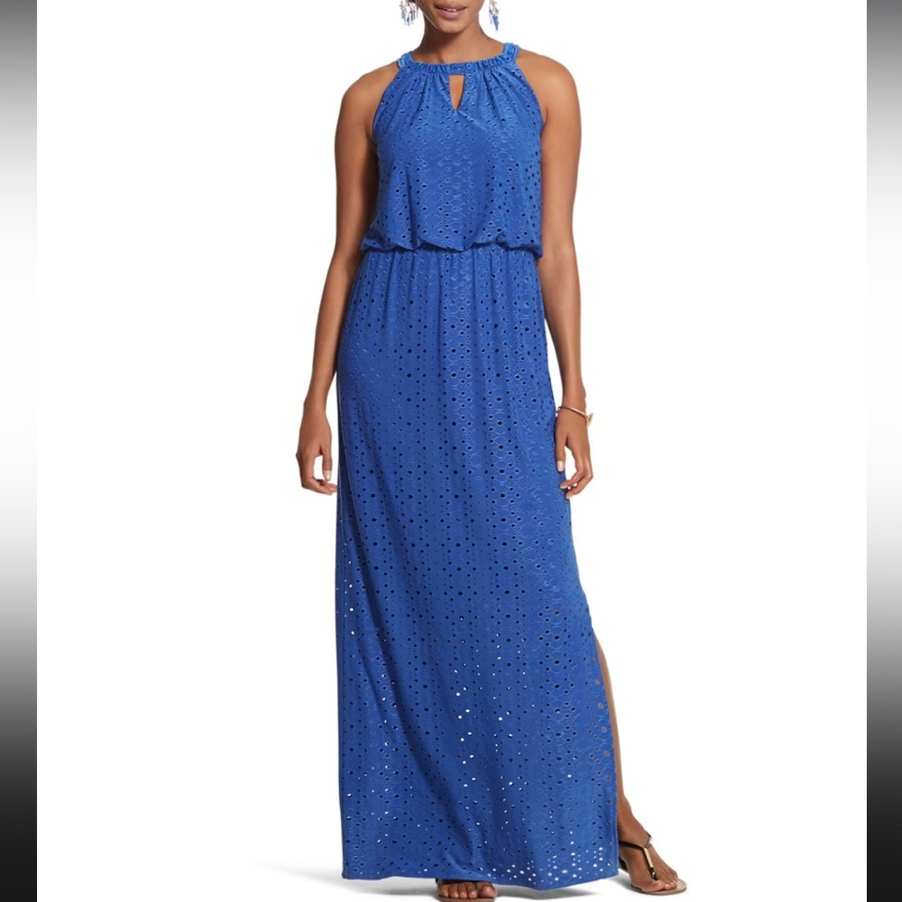 Chicos Women’s blue Eyelet Maxi Dress